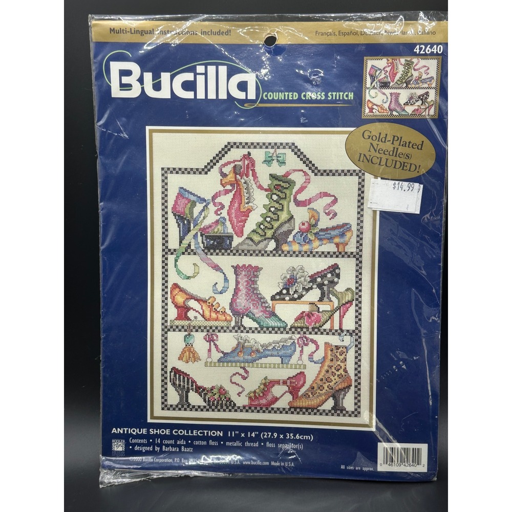 Bucilla Antique Shoe Collection Counted Cross Stitch Kit 42640 Barbara Baatz